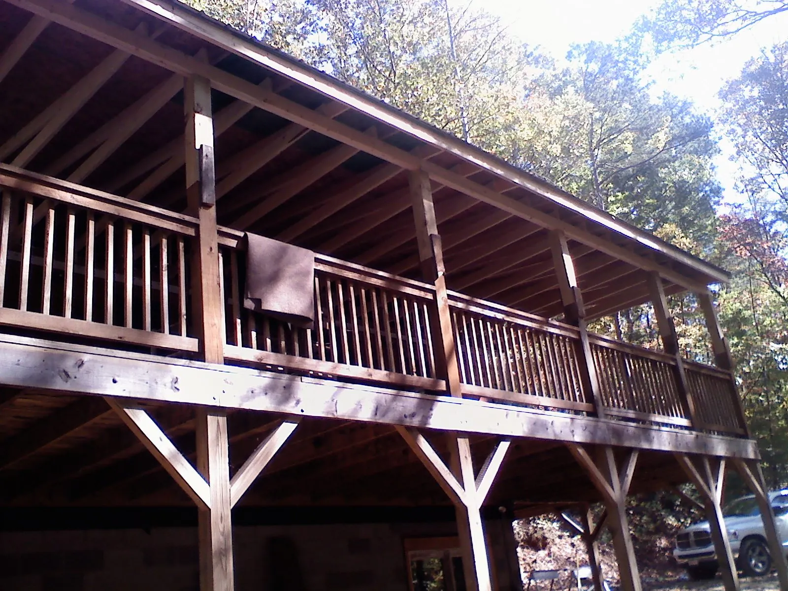 Timber framing under a new elevated porch and deck — Roof Leak Repair in Acworth by Roofing Brothers